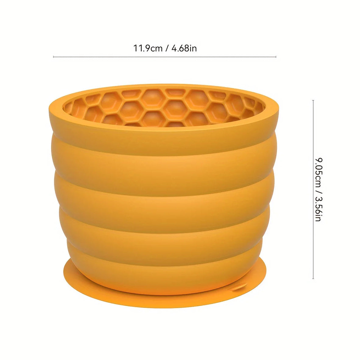 Silicone Slow Feeder Dog Bowl for Small and Medium Breeds - Big size-Yellow