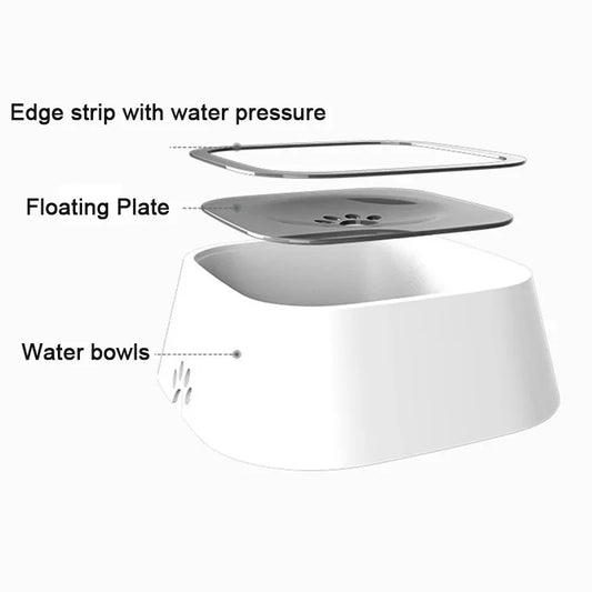 Anti-Spill Floating Pet Drinking Bowl - side view