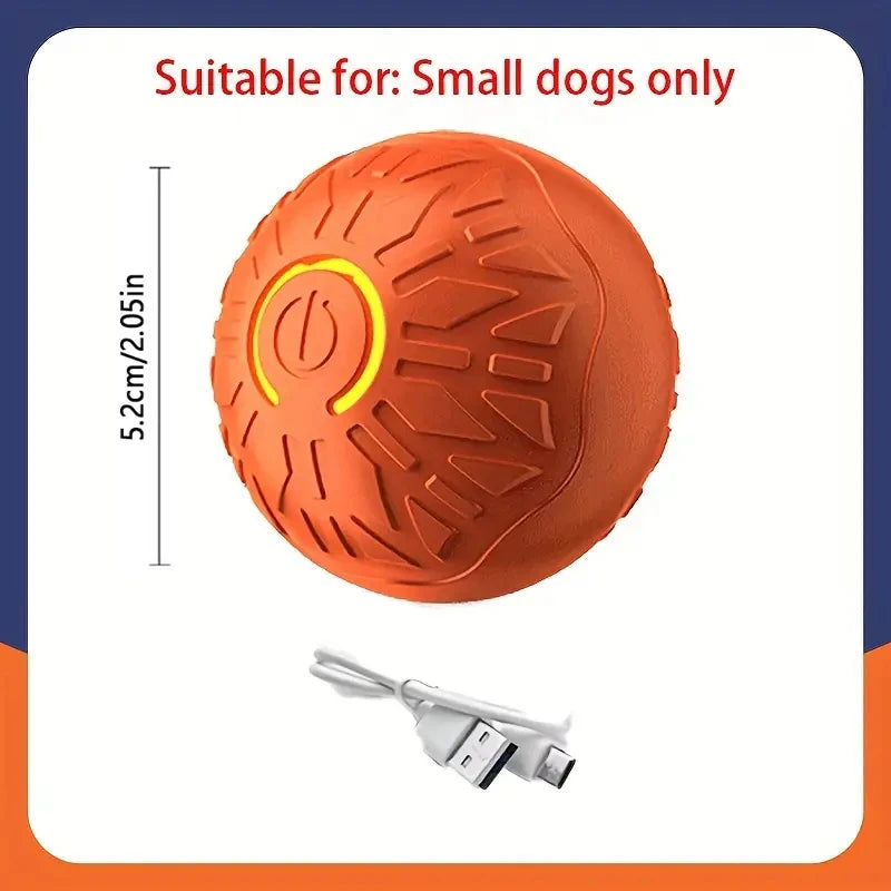 USB Rechargeable Smart Rolling Dog Ball - Orange XH