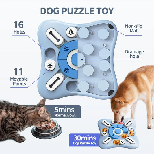 Slow Feeder Puzzle Bowl for Dogs and Cats - side view