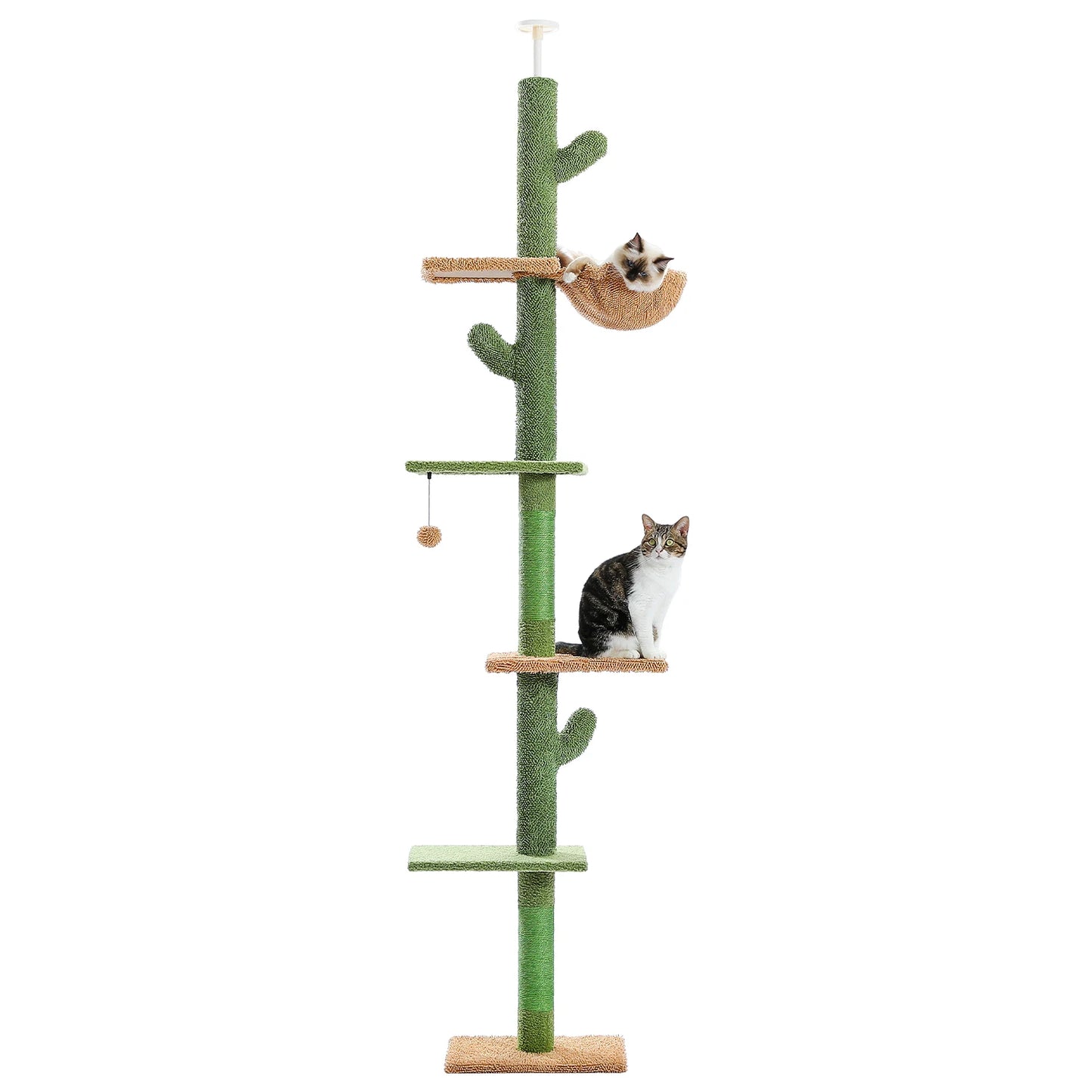 5-Tier Cactus Floor-to-Ceiling Cat Tree with Hammock - view 15