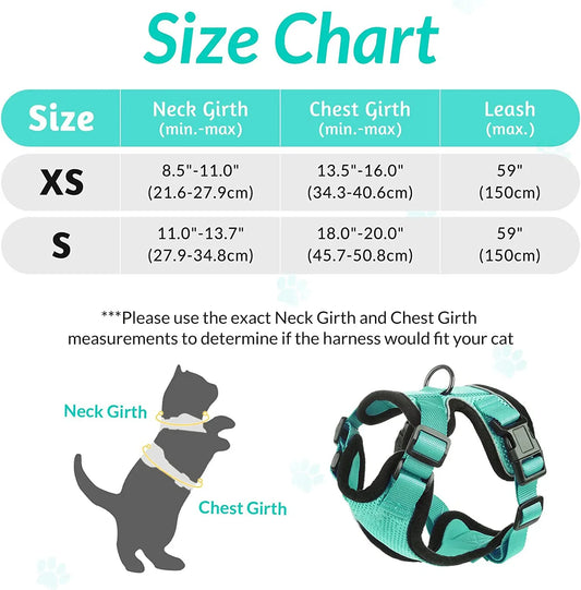 Escape Proof Cat Harness and Leash Set - side view