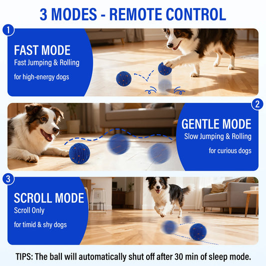 Indestructible Auto-Moving Smart Dog Ball for Tough Chewers - side view