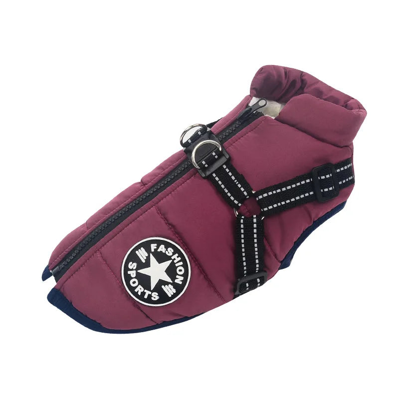Waterproof Winter Dog Jacket with Built-in Harness - view 27