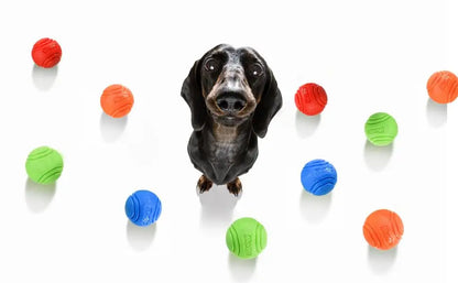 Durable Rubber Bouncy Dog Ball for Outdoor Fetch - from above