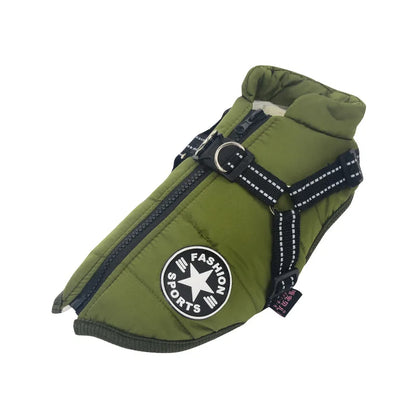 Waterproof Winter Dog Jacket with Built-in Harness - view 25