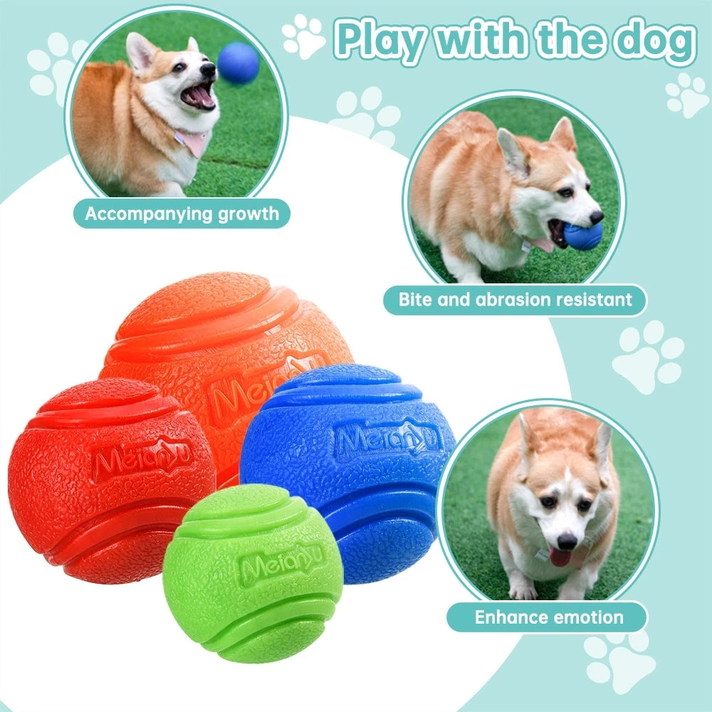 Durable Rubber Bouncy Dog Ball for Outdoor Fetch - side view