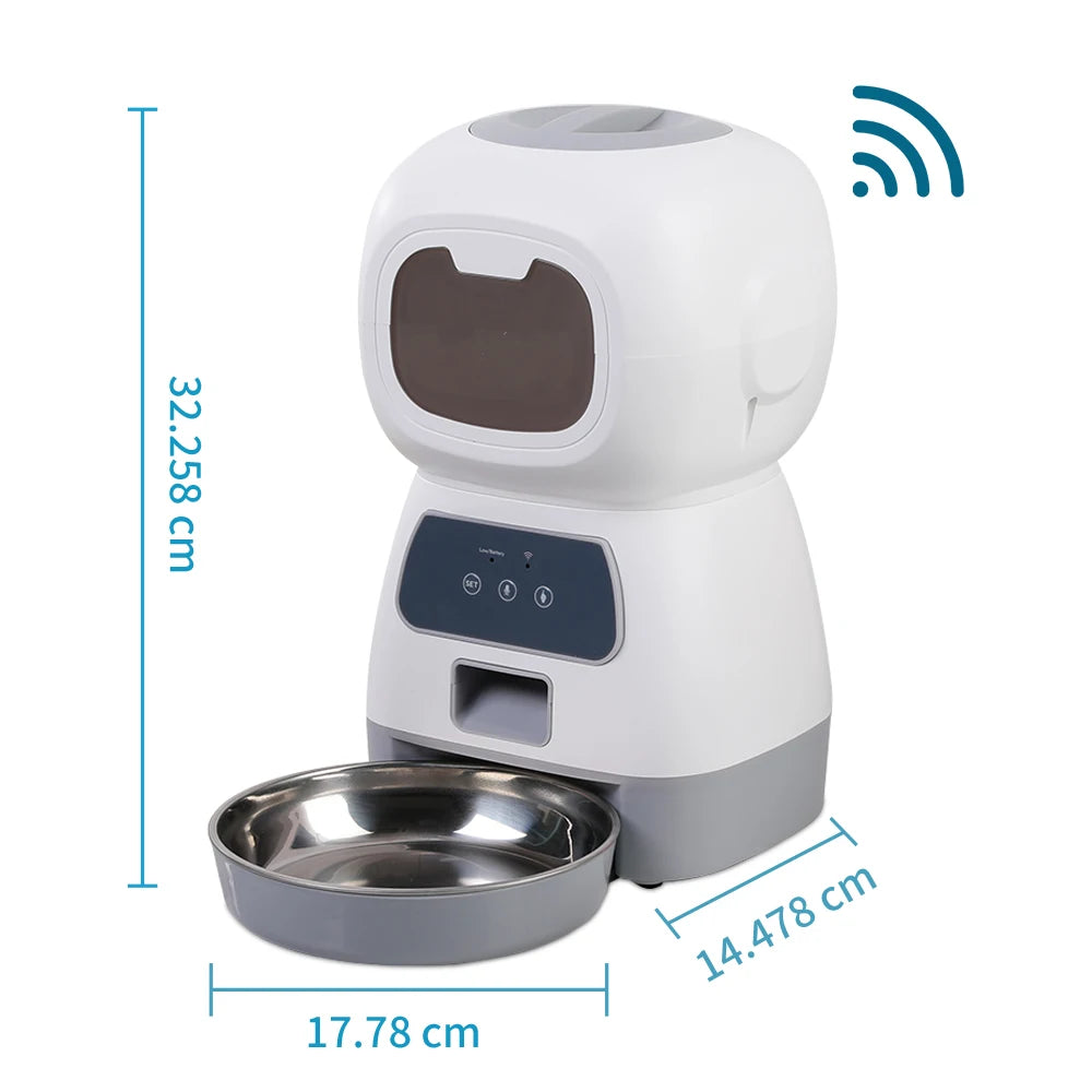 3.5L WiFi Smart Cat Feeder with Voice Recorder - 3.5L WIFI control