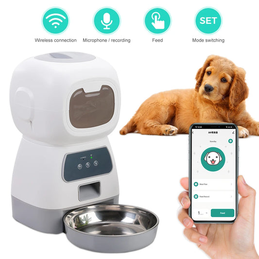 3.5L WiFi Smart Cat Feeder with Voice Recorder