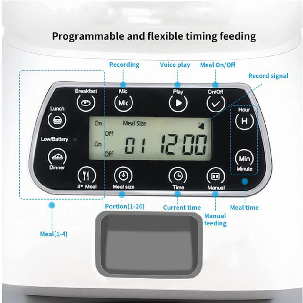 3.5L WiFi Smart Cat Feeder with Voice Recorder - close-up