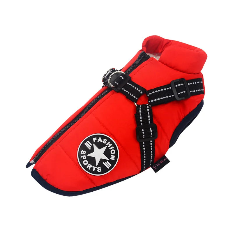 Waterproof Winter Dog Jacket with Built-in Harness - view 28