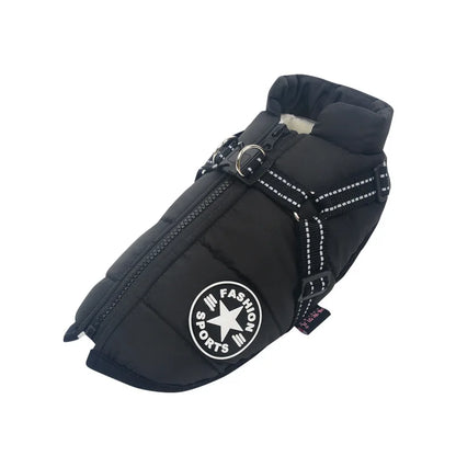Waterproof Winter Dog Jacket with Built-in Harness - view 24