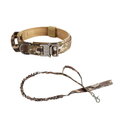 Tactical Dog Collar and Leash Set for Medium and Large Dogs - camouflage / M