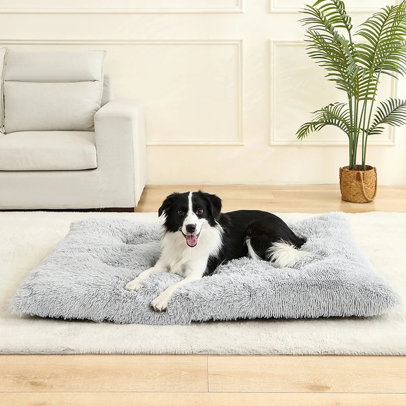 Soft Plush Dog Bed Basket for Cats and Dogs - Gray / 40x60cm
