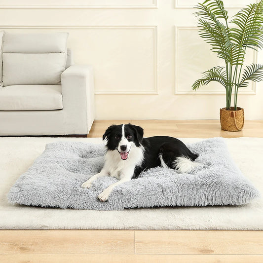 Soft Plush Dog Bed Basket for Cats and Dogs - Gray / 40x60cm
