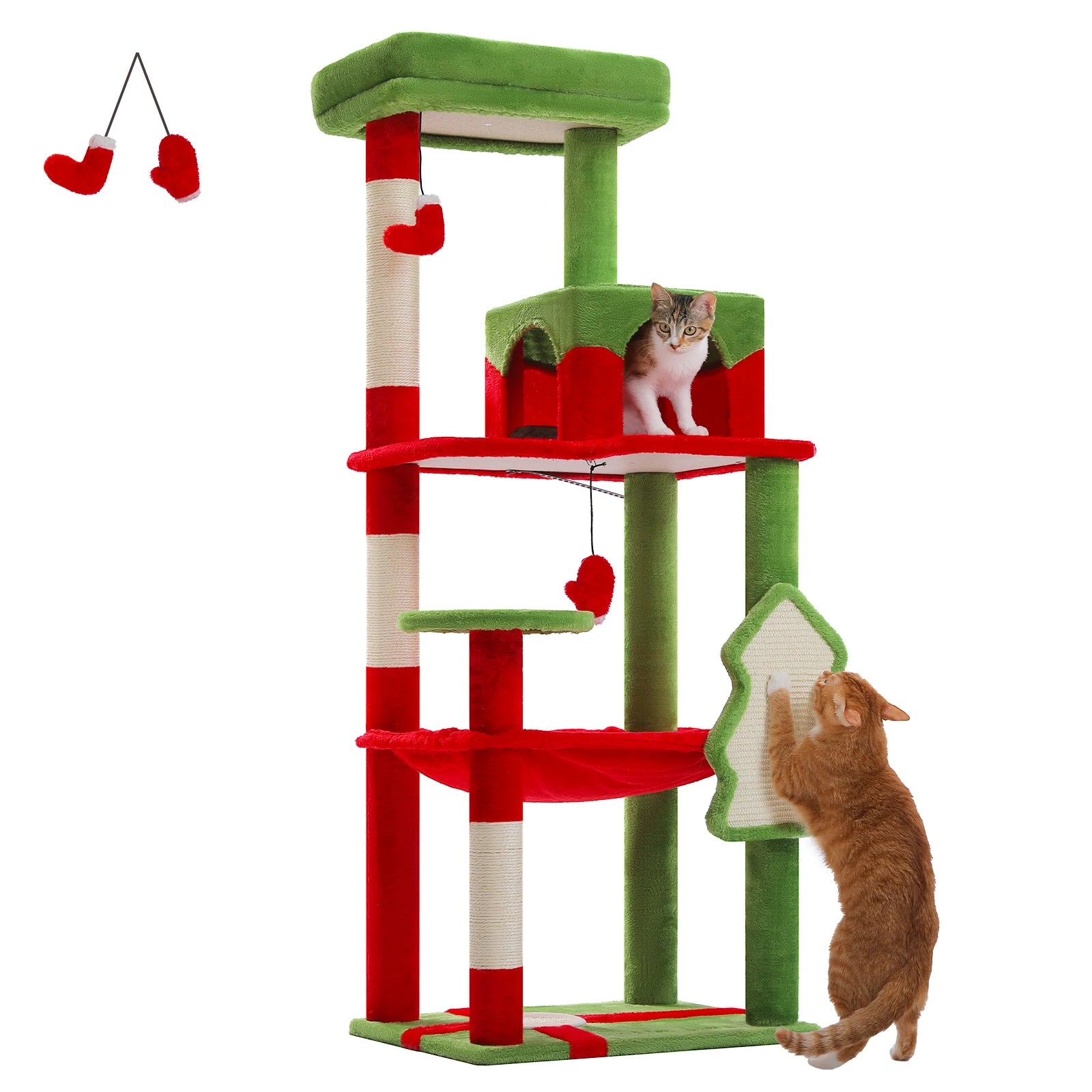 5-Level Cat Tree Tower for Large Cats with Hammock - AMT0110RD