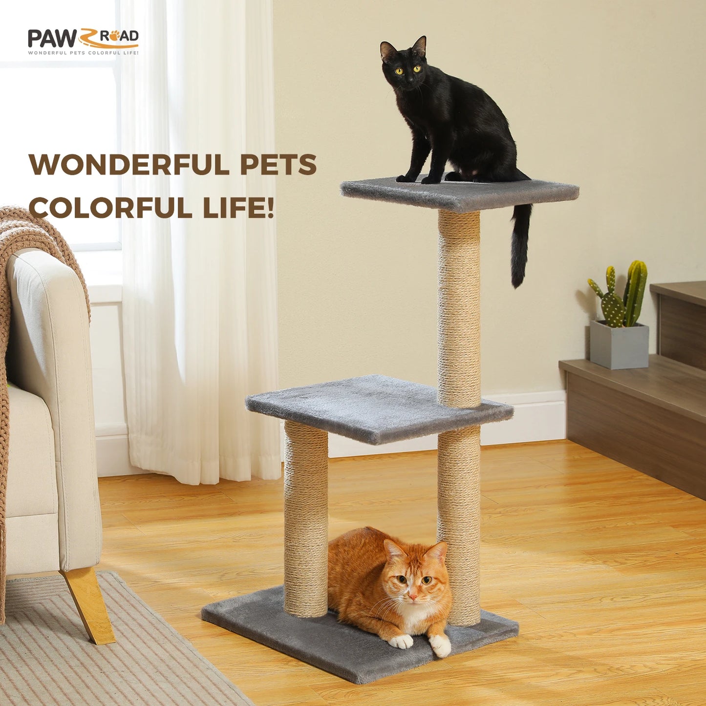 Cat Activity Tree with Hammock and Removable Perch - detail