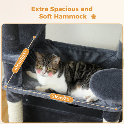 Large Cat Tree Tower with Hammock and Padded Perches - view 16