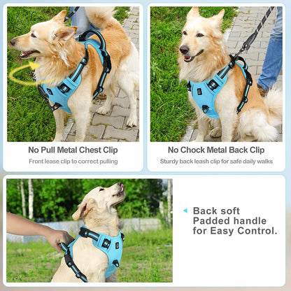 No-Pull Padded Dog Harness with Control Handle - close-up