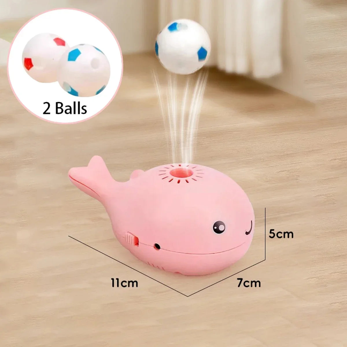 Interactive Whale Jet Ball Cat Toy with USB Fan - alternate angle