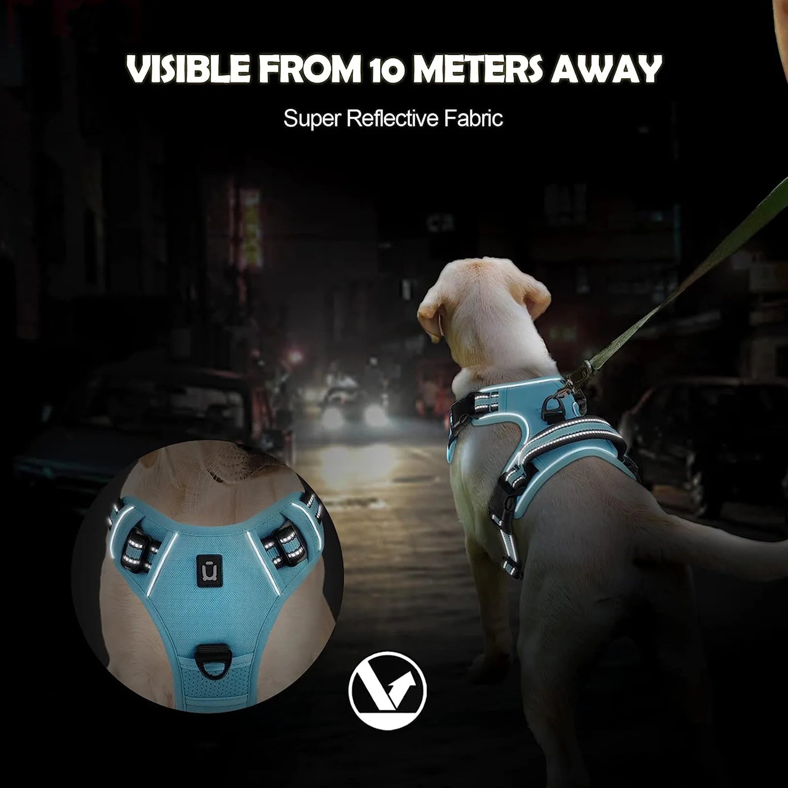 No-Pull Padded Dog Harness with Control Handle - from above