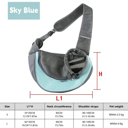 Cross-Body Mesh Pet Shoulder Bag for Cats and Small Dogs