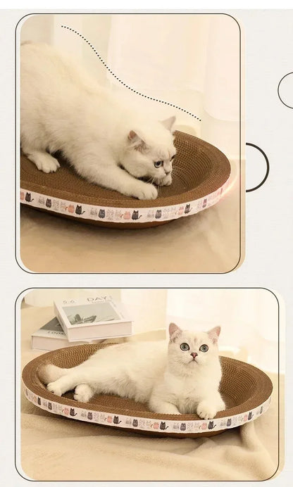 Corrugated Cardboard Cat Scratcher and Bed - feature view