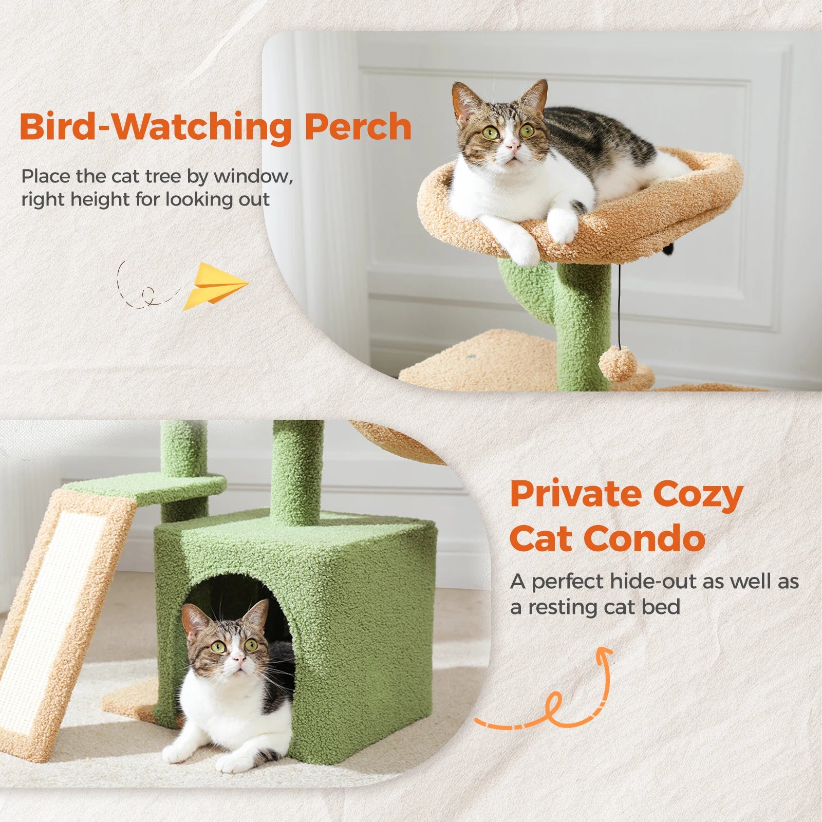 Cat Activity Tree with Hammock and Removable Perch - view 30