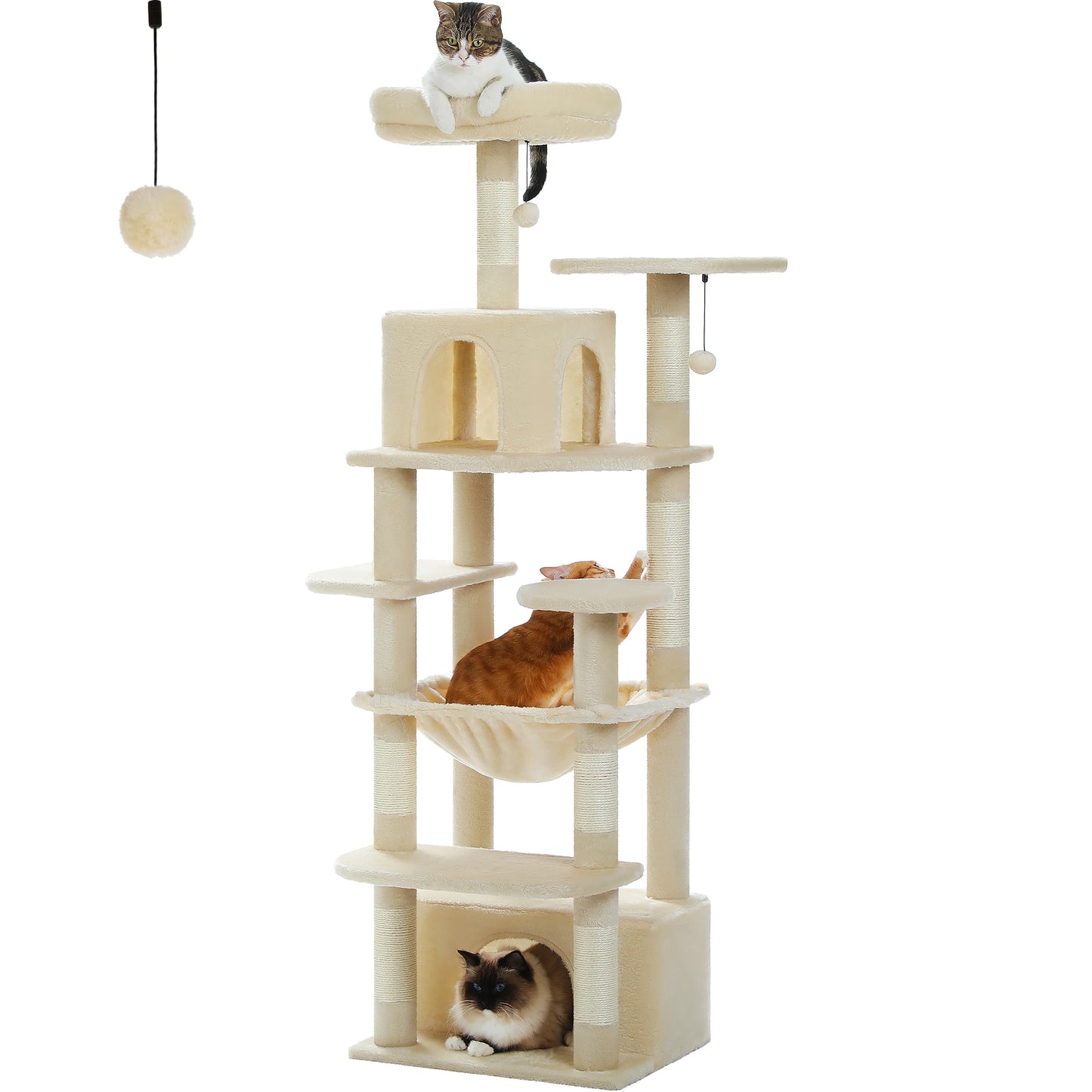 Large Cat Tree Tower with Hammock and Padded Perches - view 37