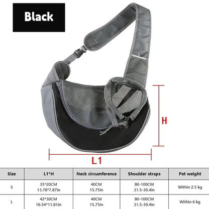 Cross-Body Mesh Pet Shoulder Bag for Cats and Small Dogs