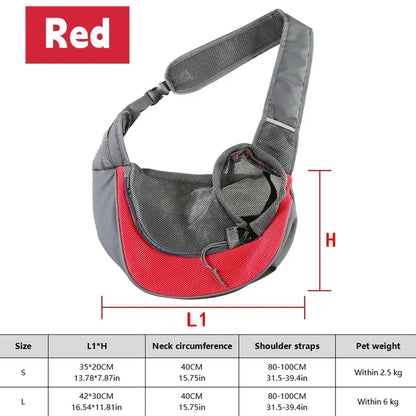 Cross-Body Mesh Pet Shoulder Bag for Cats and Small Dogs