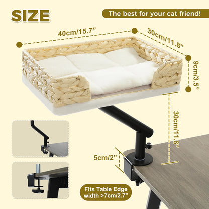 360 Degree Rotatable Cat Desk Bed with Adjustable Stand - AWW0205BG / M