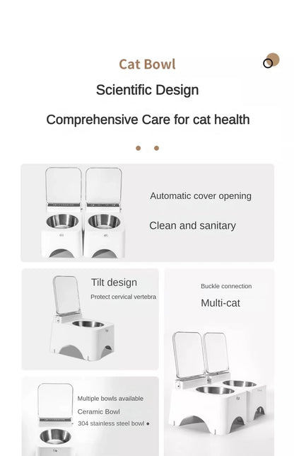 Smart Cat Food Bowl with Infrared Sensor Auto-Open Lid - view 22