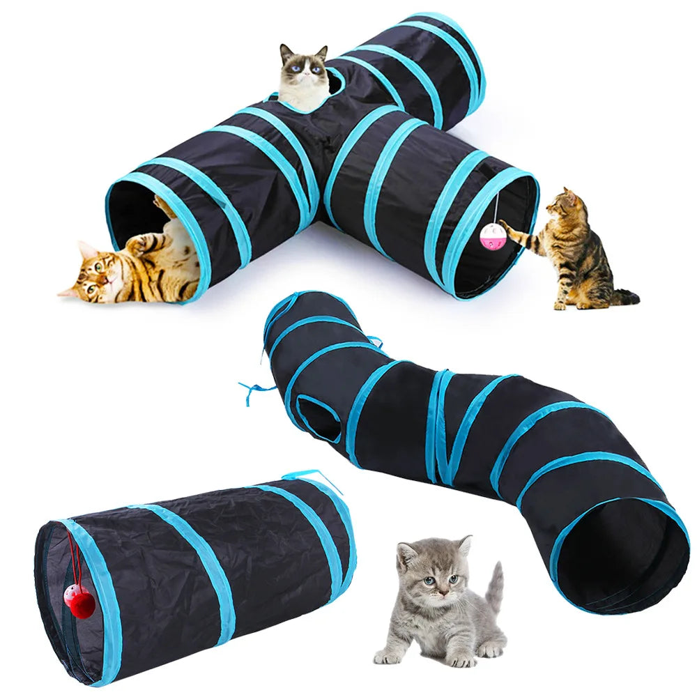 Foldable Cat Tunnel with Crinkle Paper for Indoor Play - detail