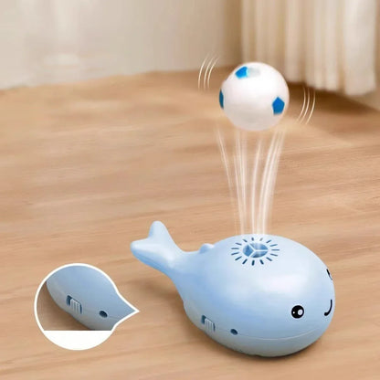 Interactive Whale Jet Ball Cat Toy with USB Fan - side view