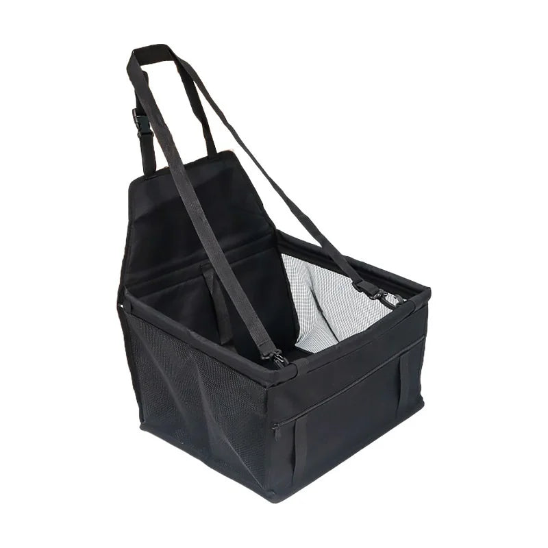 Foldable Dog Car Seat Cover and Travel Hammock - Black