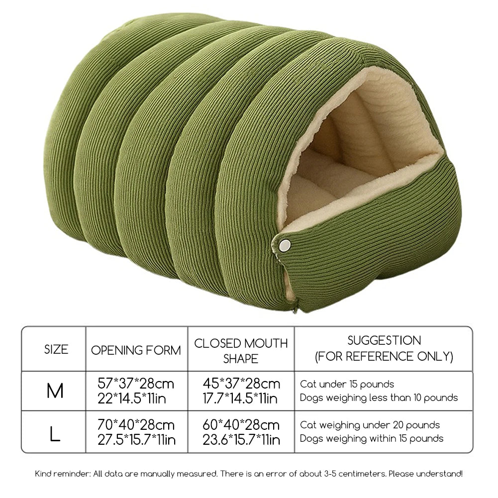 Warm Plush Winter Cat Cave Bed for Cozy Sleep - close-up