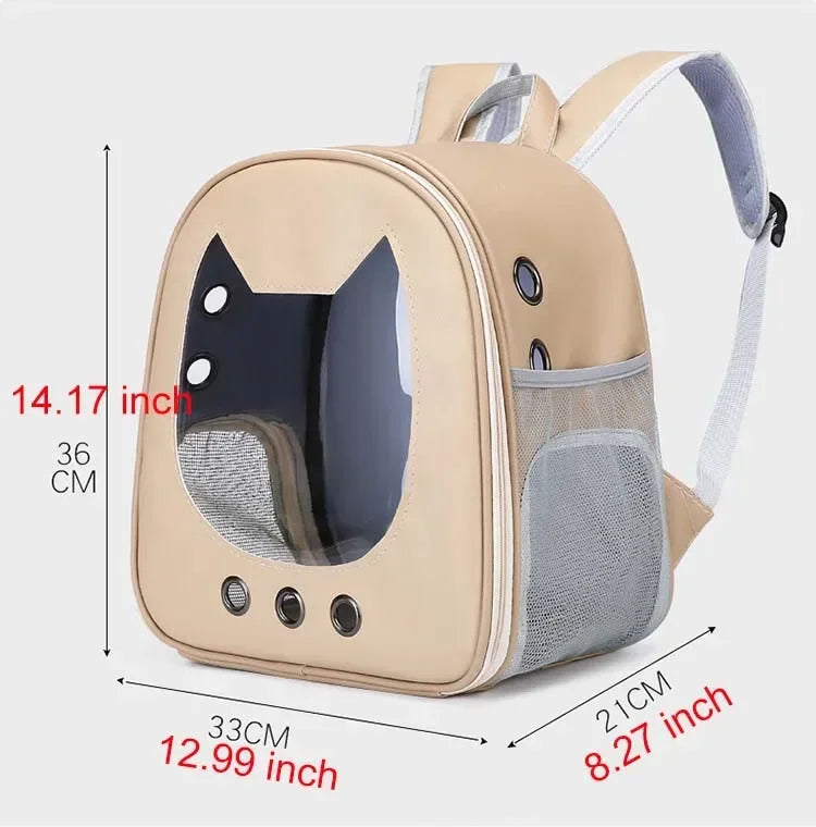 Foldable Transparent Pet Backpack for Cats and Small Dogs - from above