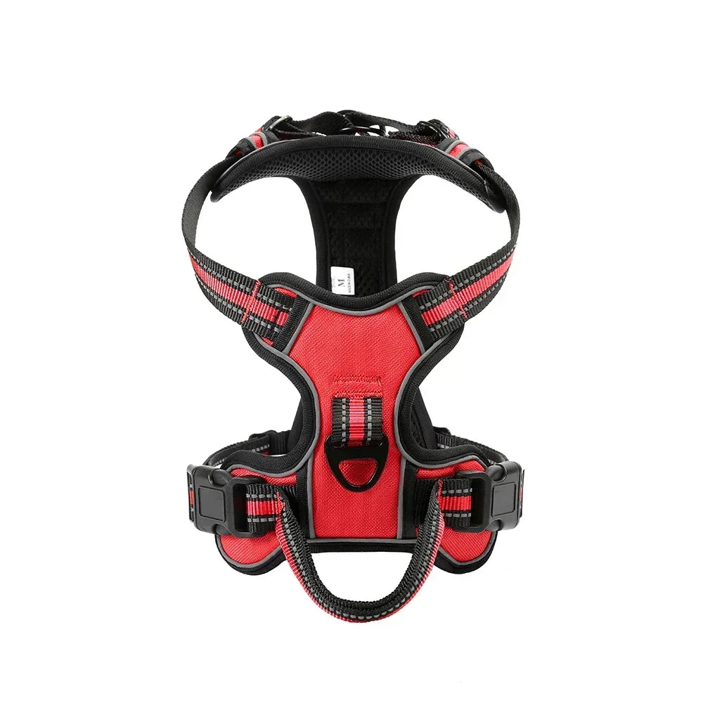 Adjustable No-Pull Reflective Dog Harness - XL / Red