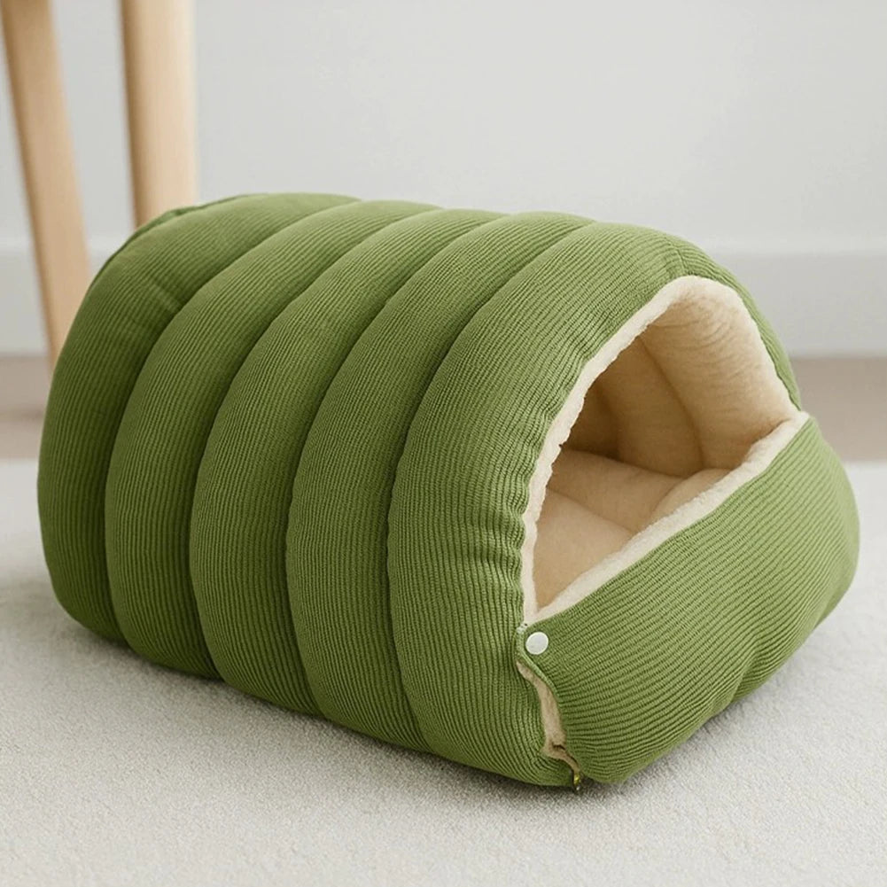Warm Plush Winter Cat Cave Bed for Cozy Sleep - view 14