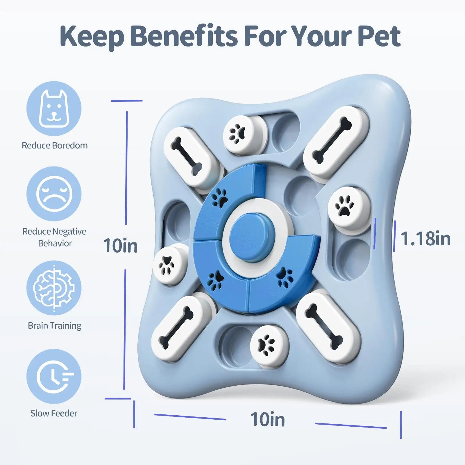 Slow Feeder Puzzle Bowl for Dogs and Cats - from above