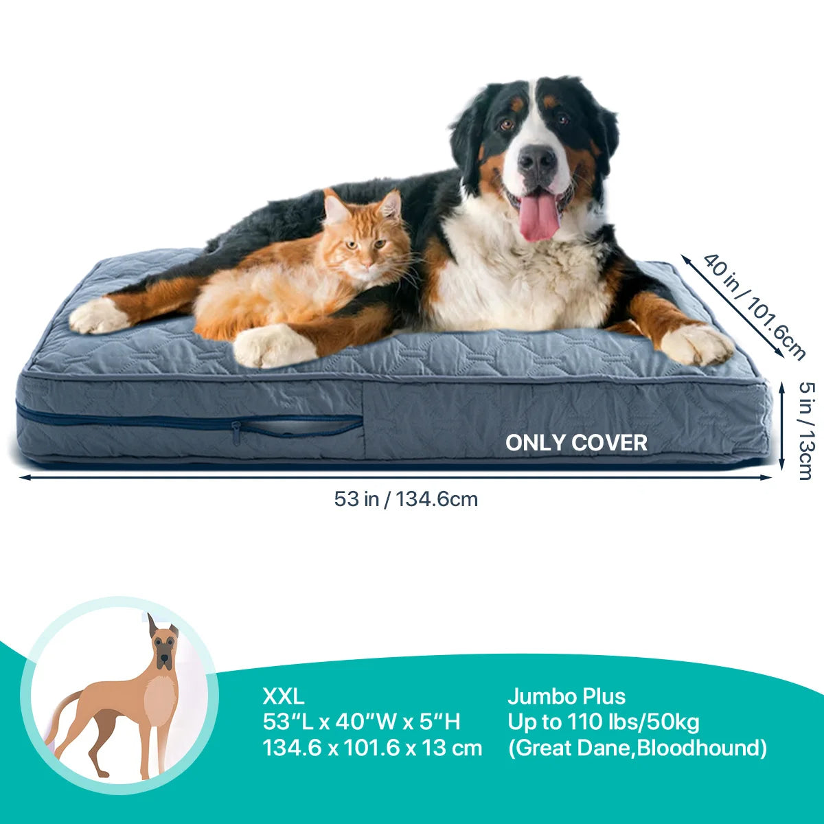 Orthopedic Dog Bed Cover for Large Dogs (Washable) - view 11