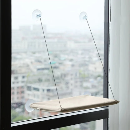 Cat Window Hammock with Suction Cups (Holds 20kg) - khaki
