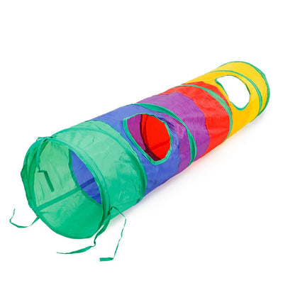 Foldable Cat Tunnel with Crinkle Paper for Indoor Play - Color Long tunnels