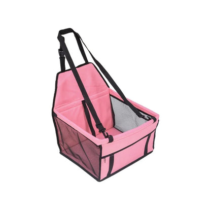 Foldable Dog Car Seat Cover and Travel Hammock - Pink