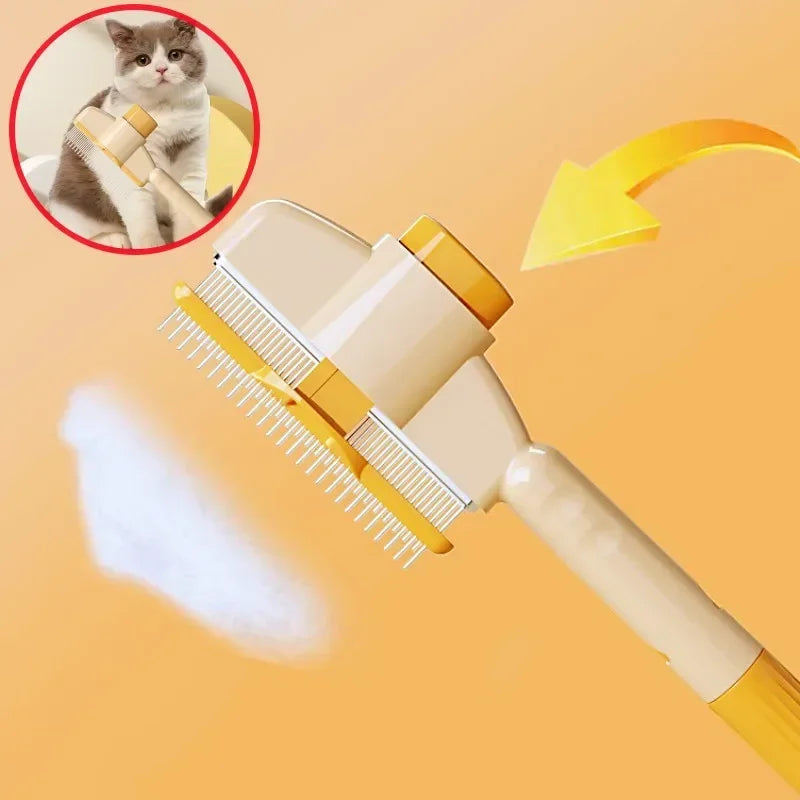 One-Button Self-Cleaning Pet Hair Removal Comb