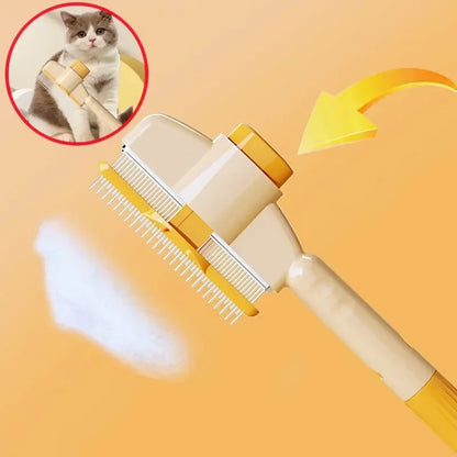 One-Button Self-Cleaning Pet Hair Removal Comb