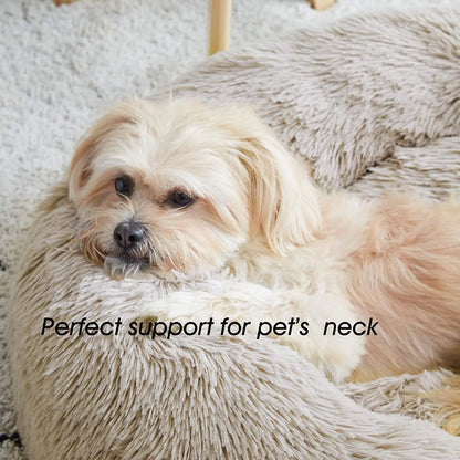 Warm Plush Cat and Dog Sleeping Nest - from above