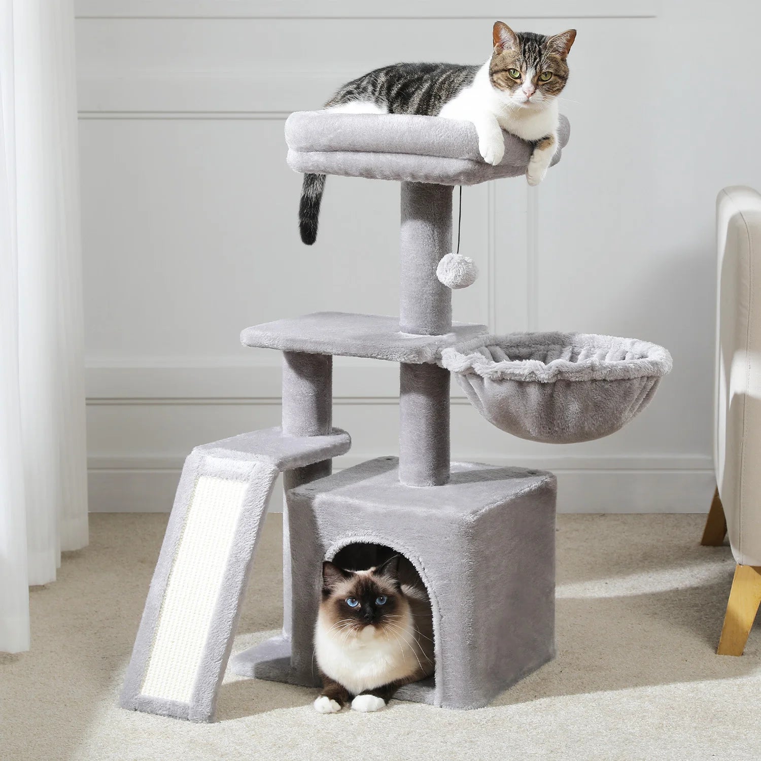 Cat Activity Tree with Hammock and Removable Perch - view 31