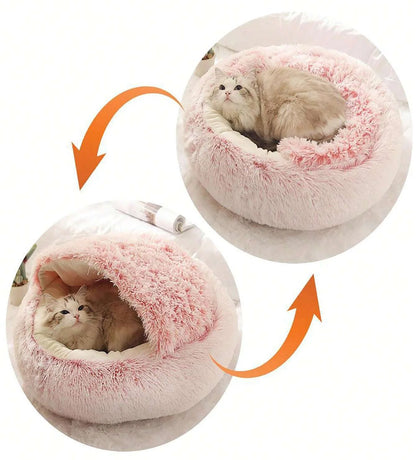 Soft Plush 2-in-1 Pet Cave Bed for Cats and Small Dogs - view 13